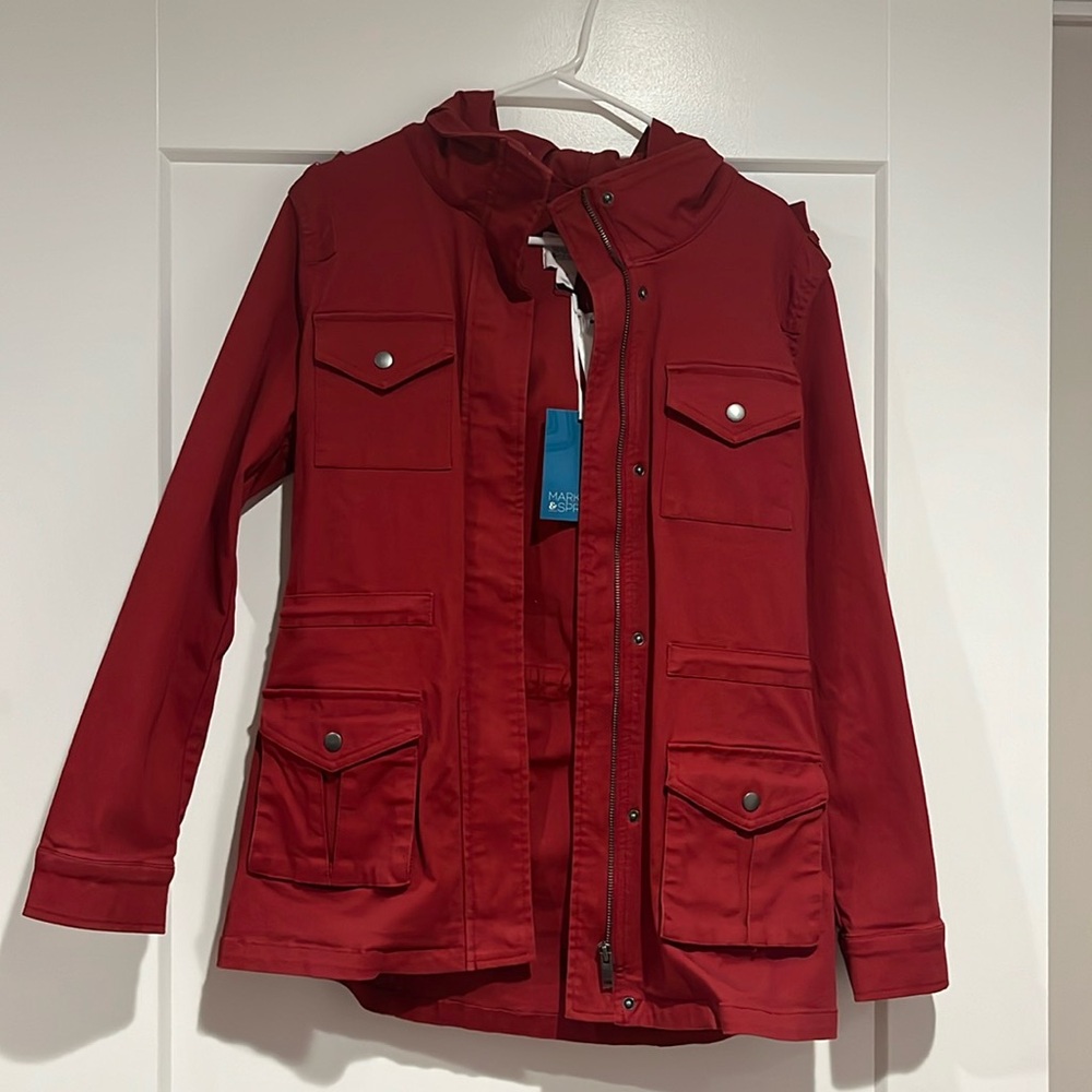 Market & Spruce Cargo Jacket (Red)